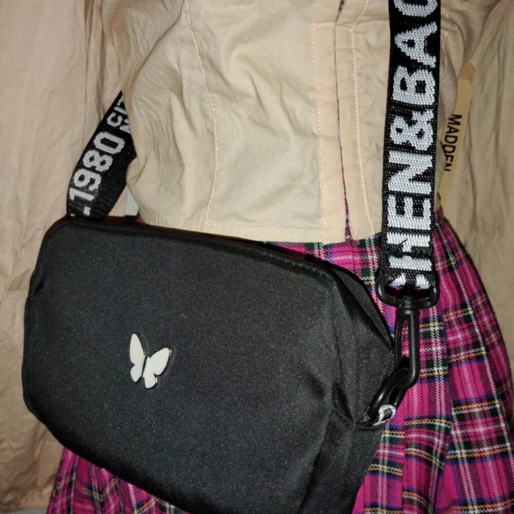 Black Crossbody with Butterfly Detail